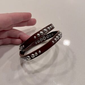 Lucky Brand Leather Wrap Bracelet with Studs